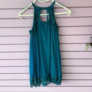 Peacock blue dance, skate or costume